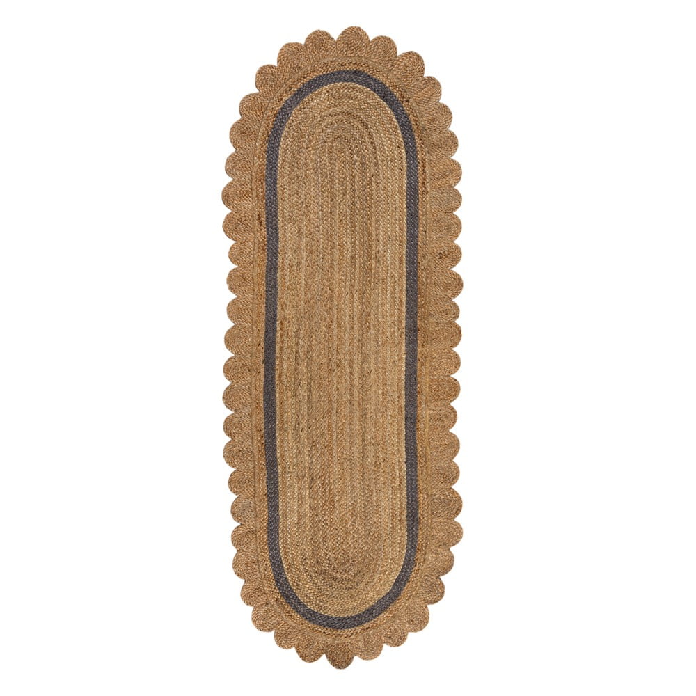 Szaro-naturalny chodnik z juty tkany ręcznie 80x230 cm Grace Grey – Flair Rugs