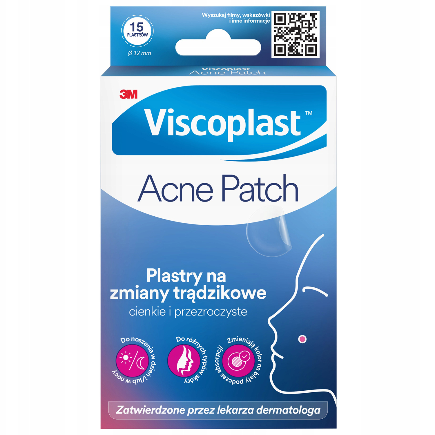 Viscoplast Acne Patch, plastry na zmiany trądzikowe, 15 sztuk