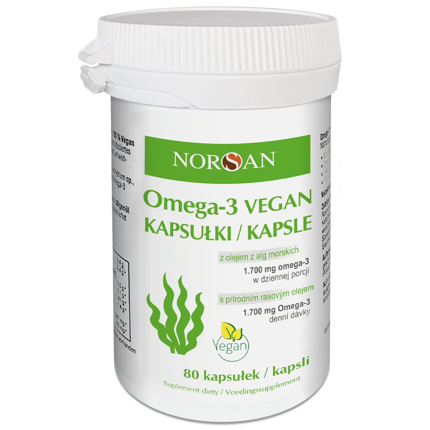 Norsan Omega-3 Vegan, 80 kapsułek