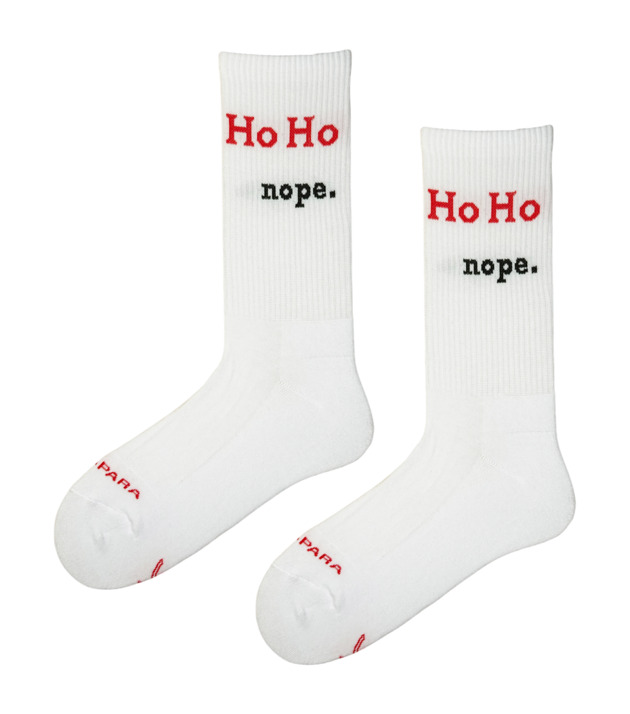 HO HO NOPE. - świąteczne skarpetki z napisem