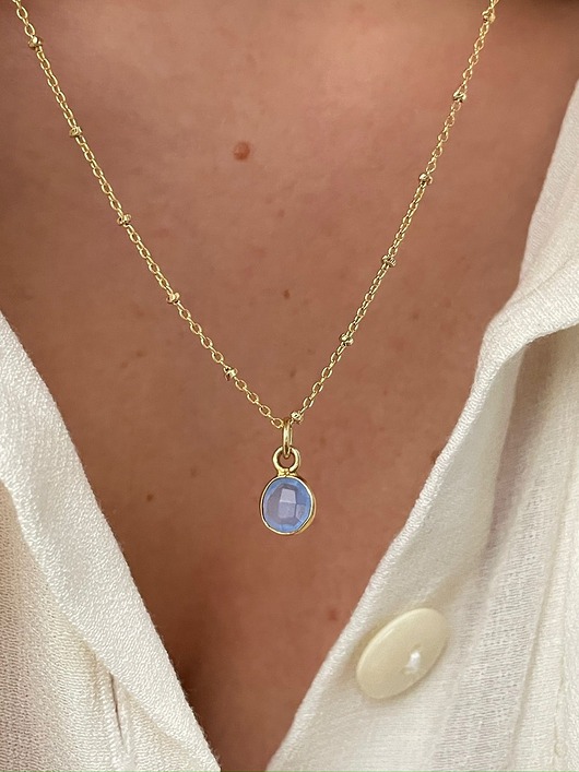 Naszyjnik chalcedon niebieski BABY BLUE