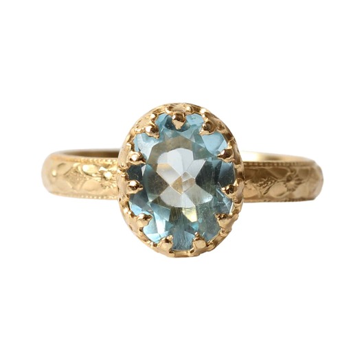 Złoty pierścionek Beau z topazem