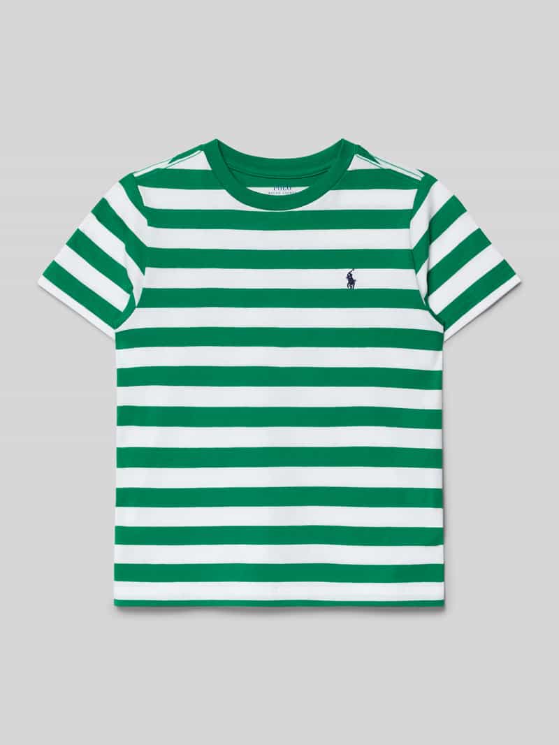 T-shirt z okrągłym dekoltem i wyhaftowanym logo