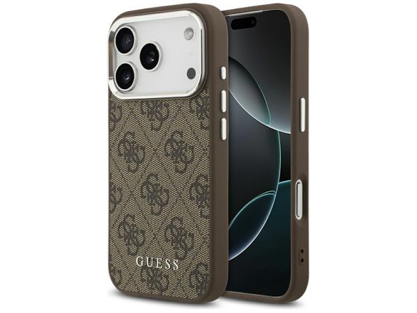 GUESS 4G Script do iPhone 17 Pro brązowy