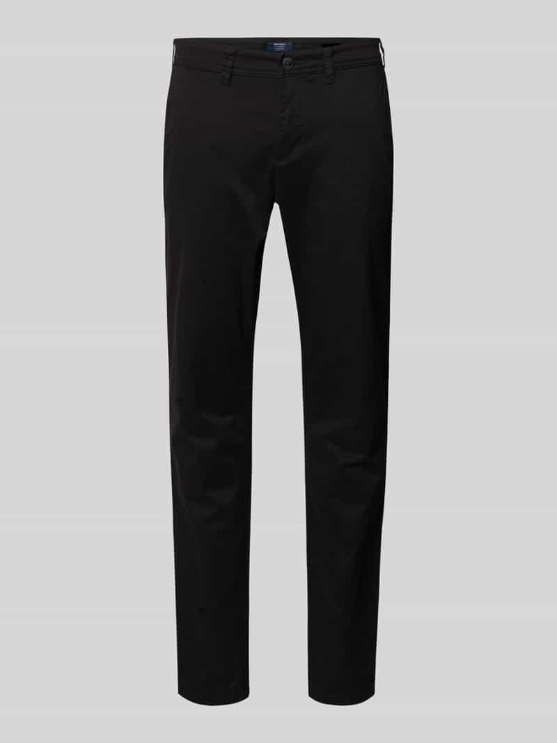 Spodnie materiałowe o kroju straight fit z kieszeniami z tyłu