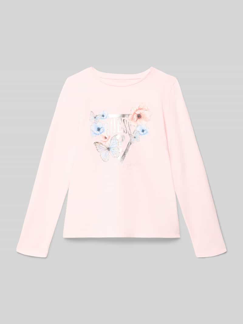 Bluzka z długim rękawem i nadrukiem z logo