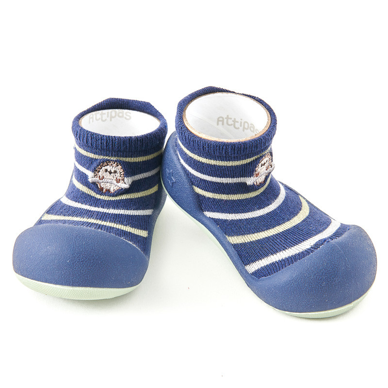 Attipas® Lekkie Bambusowe Buciki Niemowlęce Bamboo Hedgehog Navy 11,5 Cm / 20 Antypoślizgowe