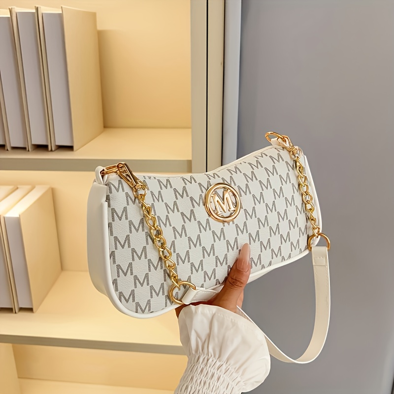 TEMU Torba damska Four One w stylu retro z nadrukiem nylonowym - Regulowana torbka na ramię/do trzymania, ze sprzężeniem metalicznym i zamknięciem