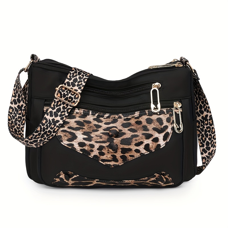 TEMU Stylowa Elegancka Prosta Wszechstronna Damska Torba na Ramię z Nadrukiem Lamparta, Idealna do Codziennego Użytku i Podróży