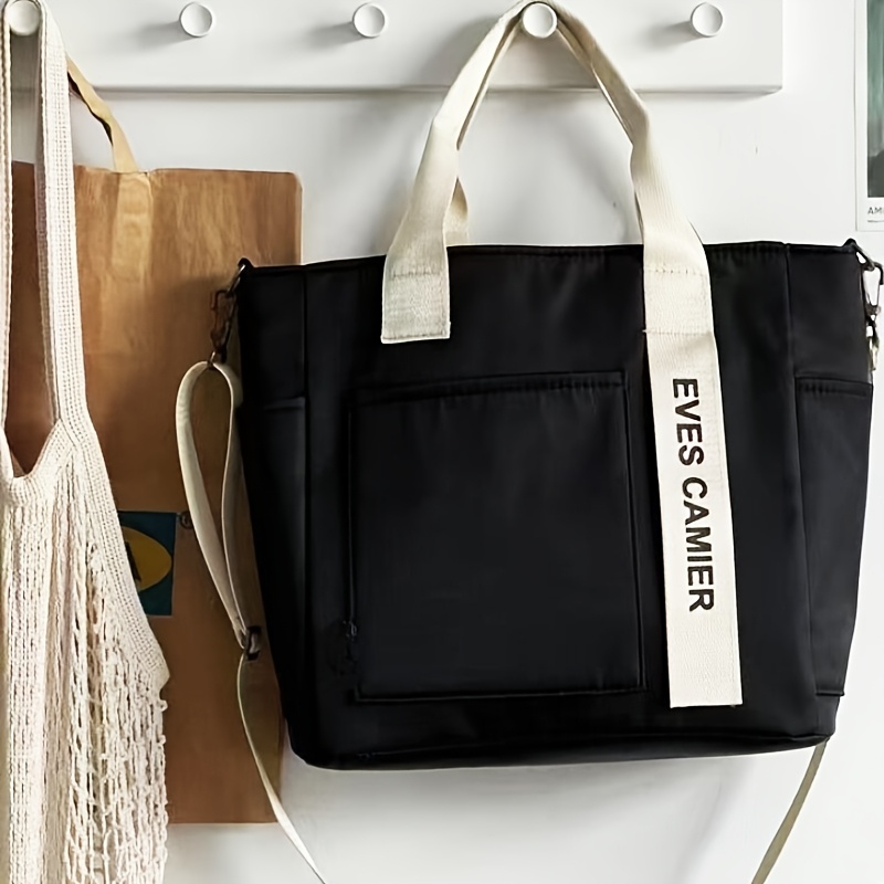 TEMU Perfect Lily Damska Torba Tote o Dużej Pojemności z Stałym Paskiem na Ramię - Zamek Błyskawiczny, Przestronna Codzienna Torebka do Pracy,