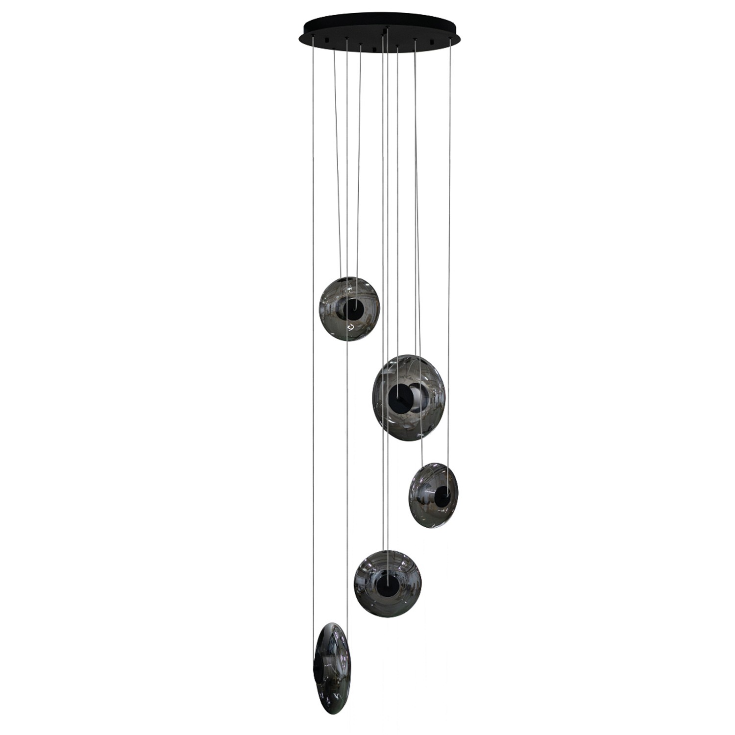 Lampa wisząca ANDORA 5 LED DIMM -czarny/dymiony