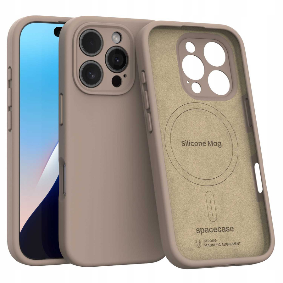 Spacecase Etui Silicone Mag iPhone 16 Pro brown