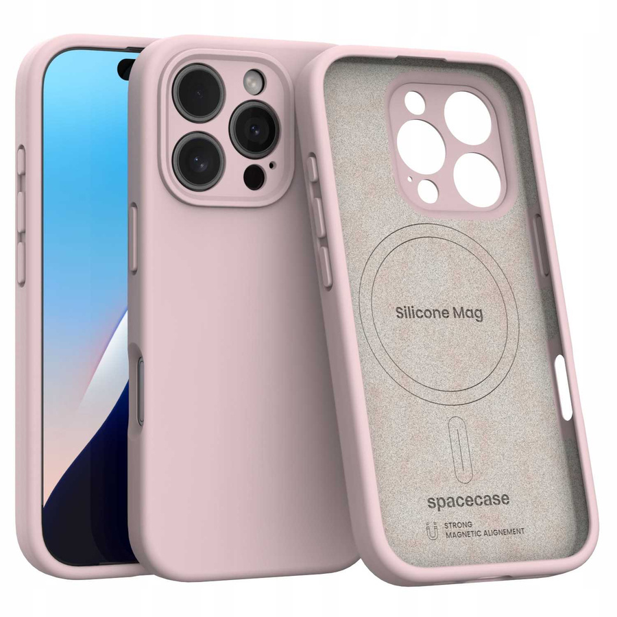 Spacecase Etui Silicone Mag iPhone 16 Pro baby pink