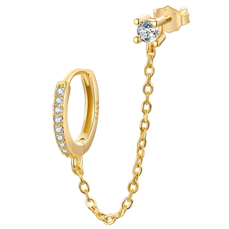 Złoty Kolczyk - KOLCZYK PODWÓJNY