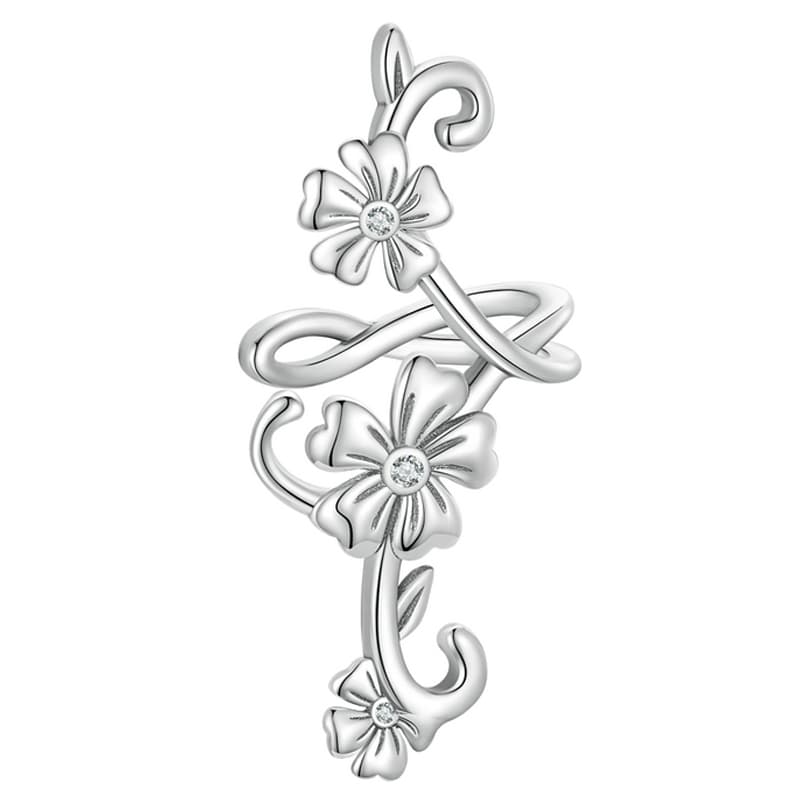 Kolczyk Nausznica Kwiatki Srebro 925