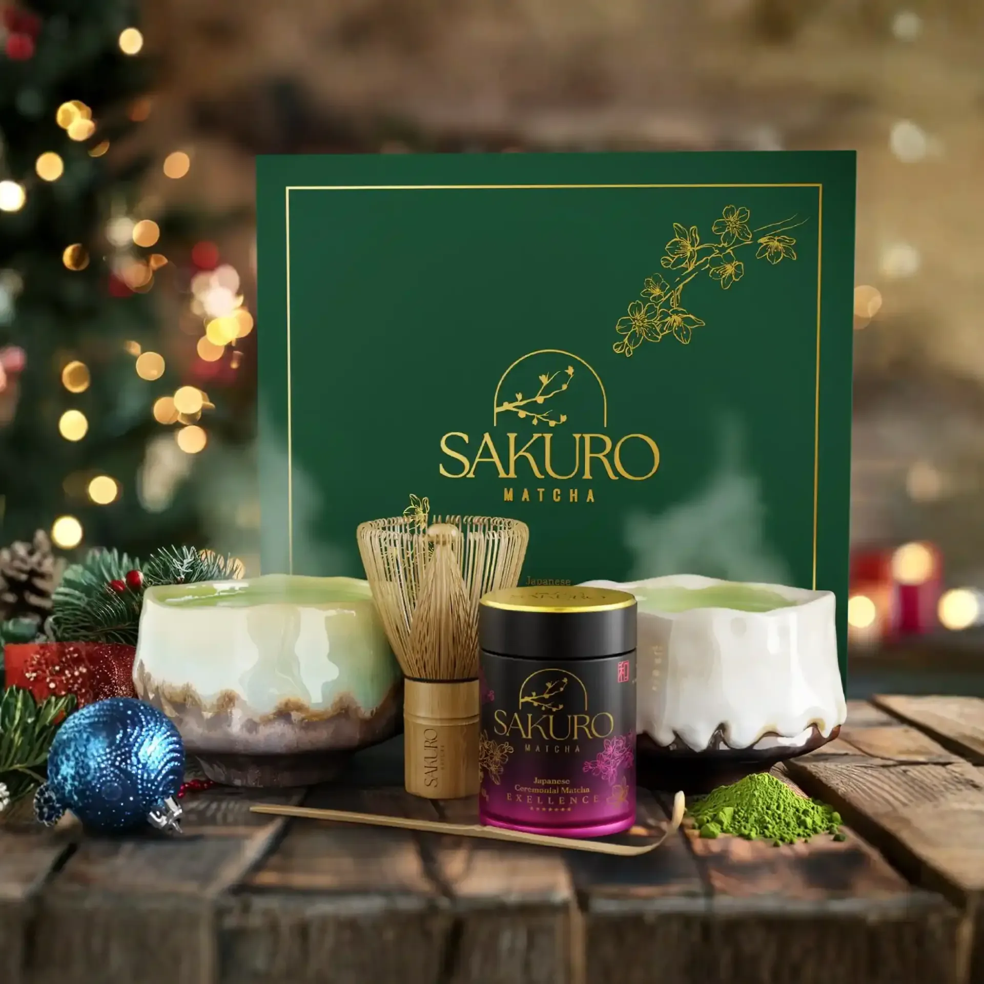 ZESTAW MATCHY EXCELLENCE 40G + CZARKA HISUI + CZARKA ASAGIRI + CHASEN + CHASHAKU