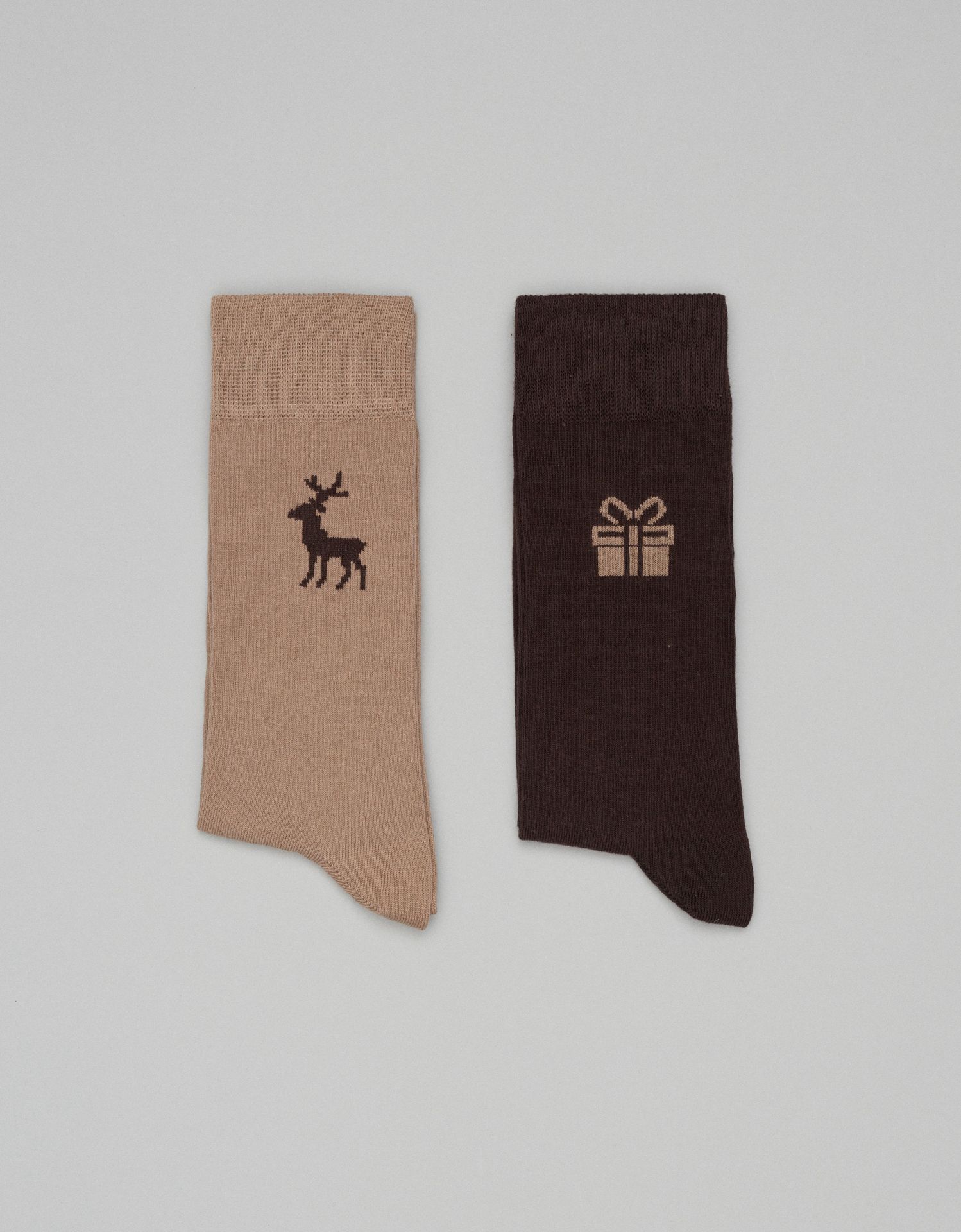 skarpety christmas 2-pack beżowe brązowe