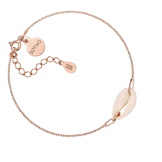Bransoletka z różowego złota z muszelką