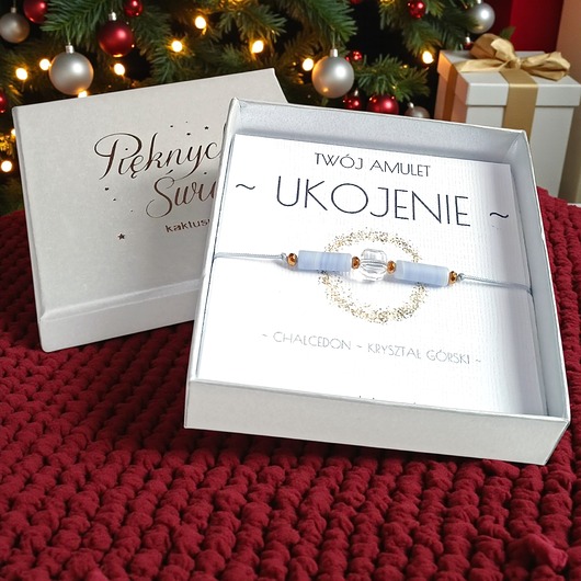 Amulet - UKOJENIE - świąteczne pudełko - CHALCEDON, KRYSZTAŁ GÓRSKI