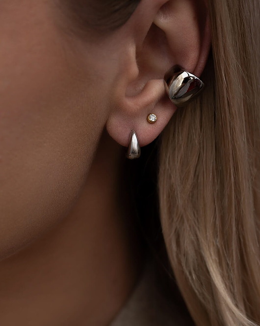 Srebrna nausznica ze stali chirurgicznej Paraiso Nosa