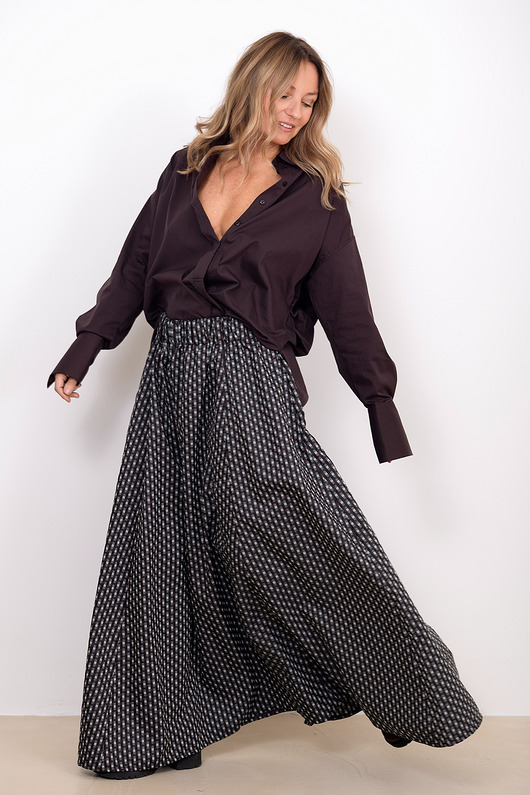 Długa spódnica w krateczkę z wiskozy KARINA