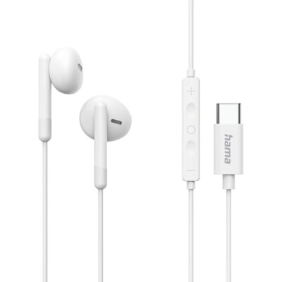 Hama Classy Zestaw słuchawkowy Przewodowa Douszny Połączenia/muzyka USB Type-C Biały