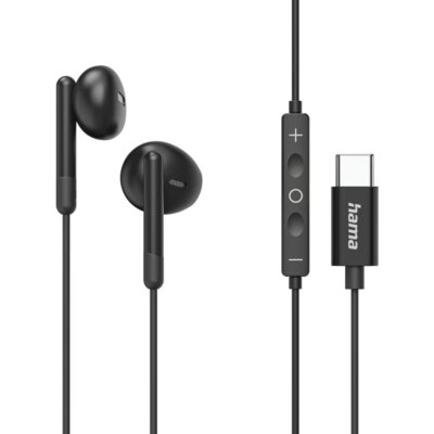 Hama Classy Zestaw słuchawkowy Przewodowa Douszny Połączenia/muzyka USB Type-C Czarny 221785