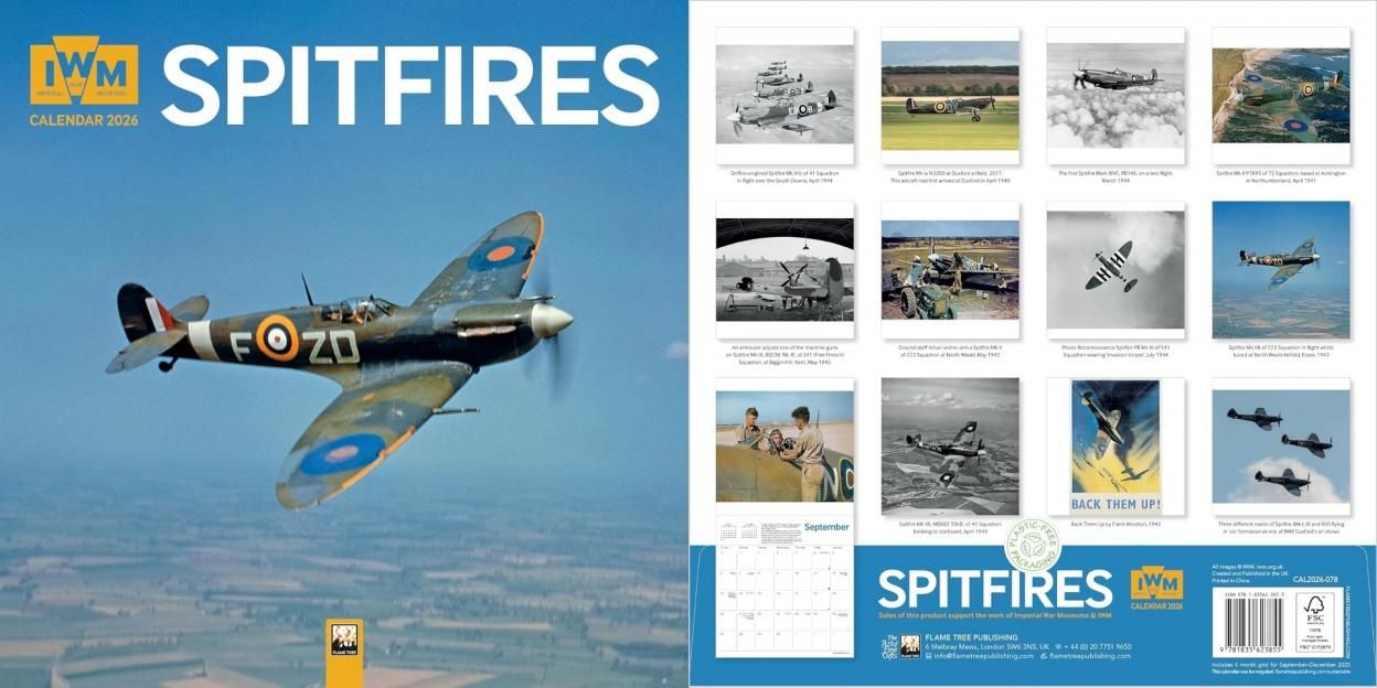 Kalendarz 2026 ścienny kwadrat Spitfires - kalendarz