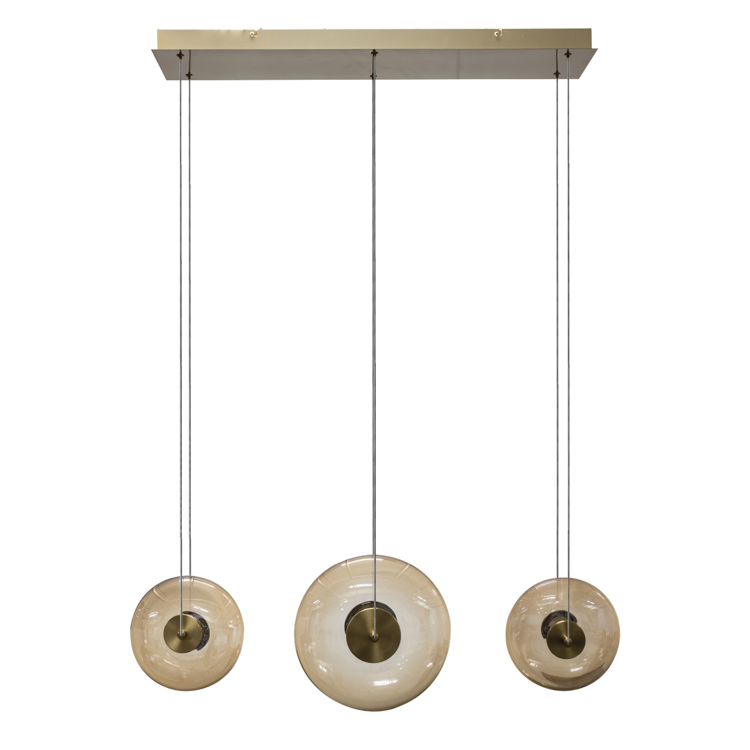 Lampa wisząca ANDORA 3 28W LED DIMM -złoty/bursztynowy
