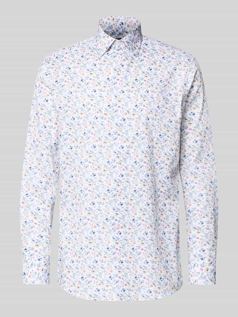 Koszula biznesowa o kroju regular fit z bawełny z kołnierzykiem typu kent