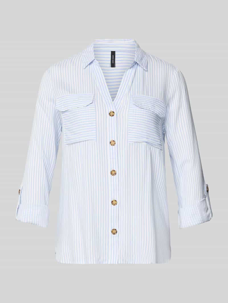 Bluzka koszulowa o kroju relaxed fit z czystej wiskozy model ‘BUMPY’