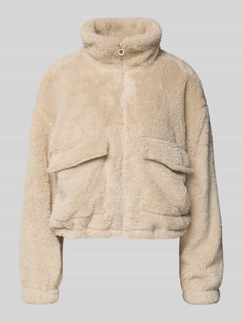 Kurtka z polaru o luźnym kroju ze stójką model ‘ANNA CONTACT’