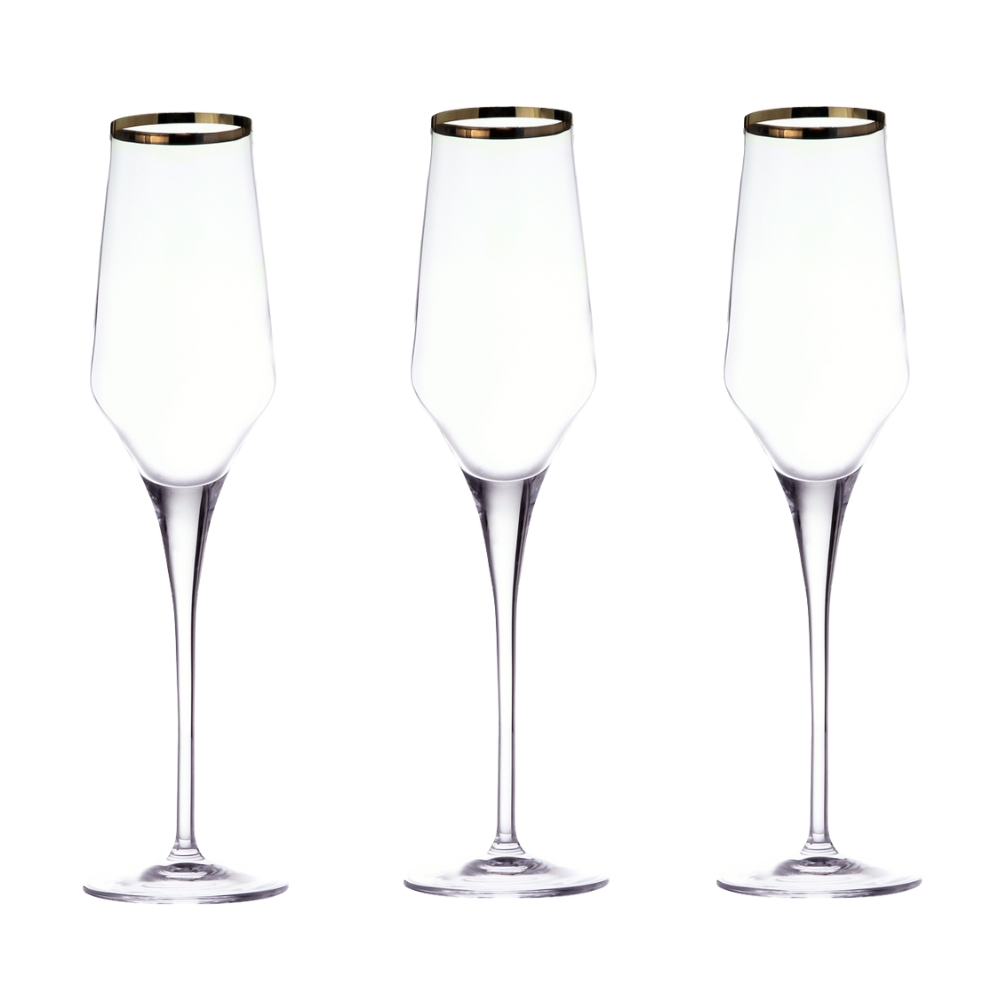 Kieliszki do szampana 200 ml 6 sztuk CONTESSA Gold