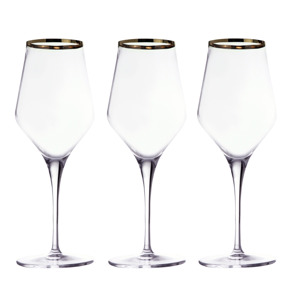 Kieliszki do wina czerwonego 450 ml 6 sztuk CONTESSA Gold