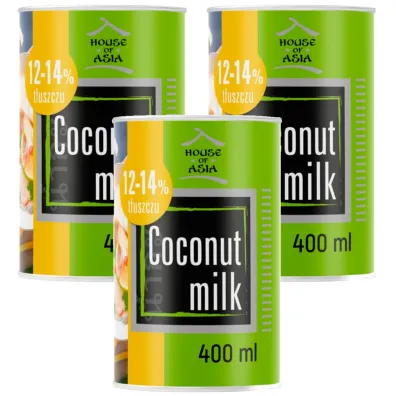House of Asia Mleczko kokosowe 12-14% Zestaw 3 x 400 ml
