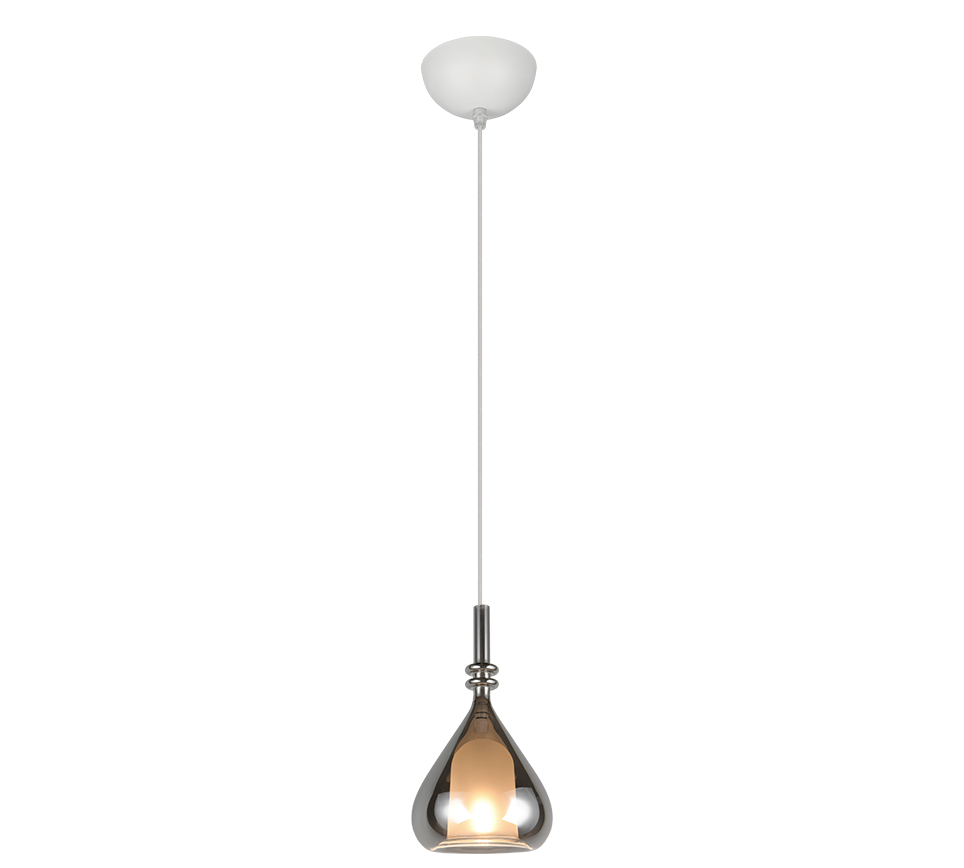ALDEA 349400157 lampa wisząca klosz szkło chromowane 1xE14 białe wykończenie