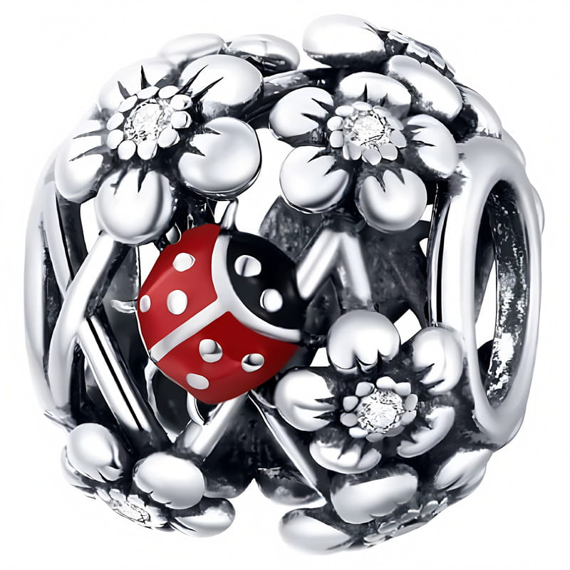 Charms do Pandora - CHARMS KWIATY I BIEDRONKI