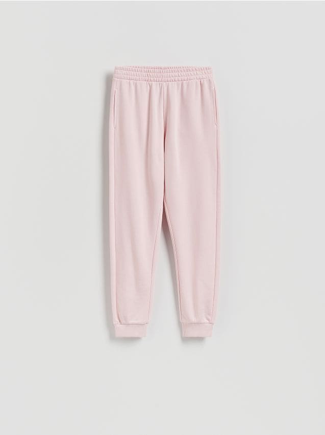 Reserved - Spodnie dresowe ze ściągaczem - pastelowy róż