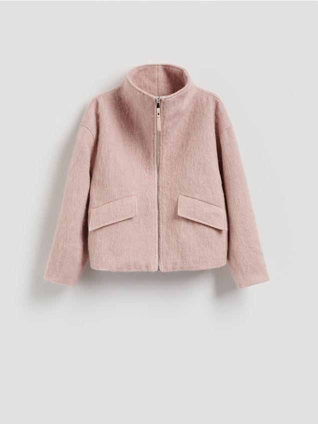 Reserved - Kurtka z wełną - pastelowy róż