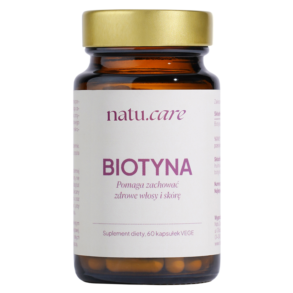 Natu.Care Biotyna 2500 µg + Inulina, 60 kapsułek