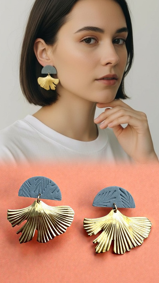 Oryginalne kolczyki Gingko