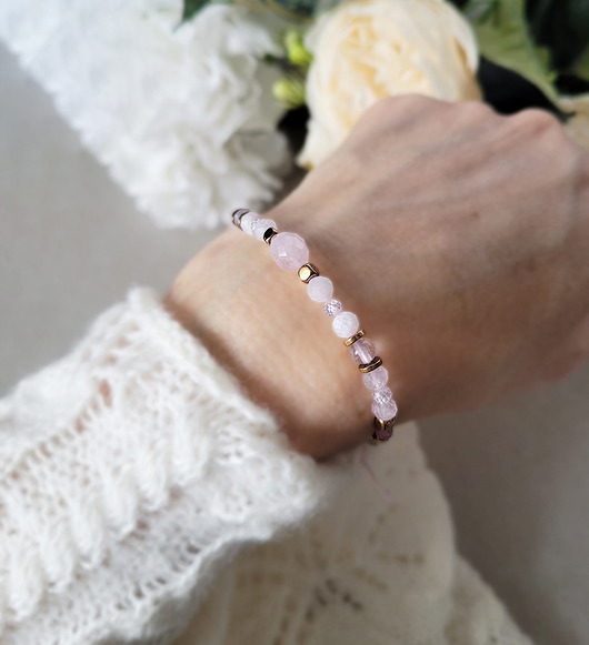 KOZIOROŻEC- z kwarcem różowym Zodiakalna bransoletka