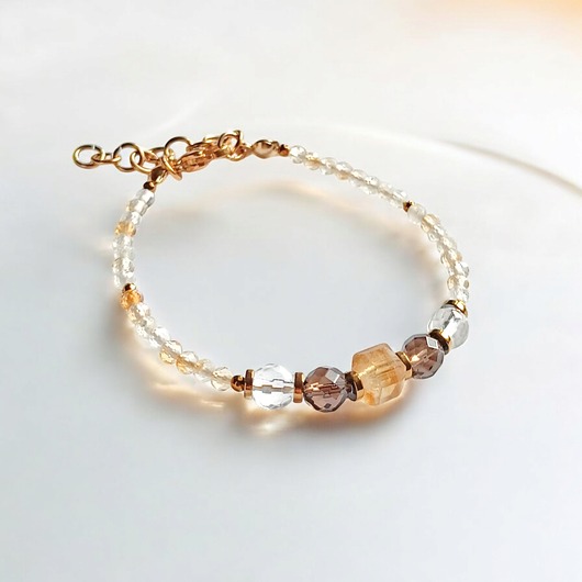 DOBROBYT - amulet - cytryn,kwarc dymny,k.górski - z zapięciem