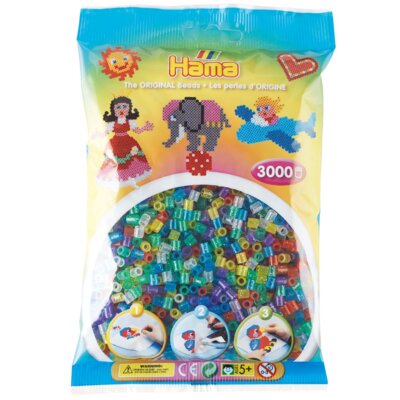 Zestaw kreatywny HAMA 3000 koralików w torebce 015-201-54 Mix brokat