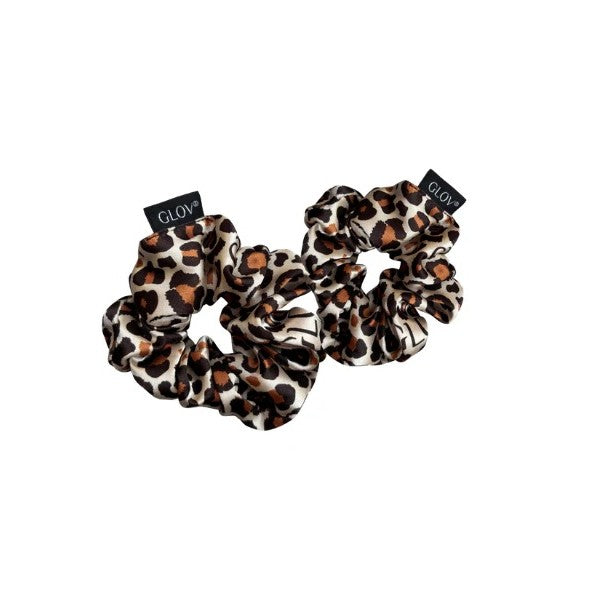 Glov Satin Scrunchies satynowe gumki do włosów S Cheetah 2szt