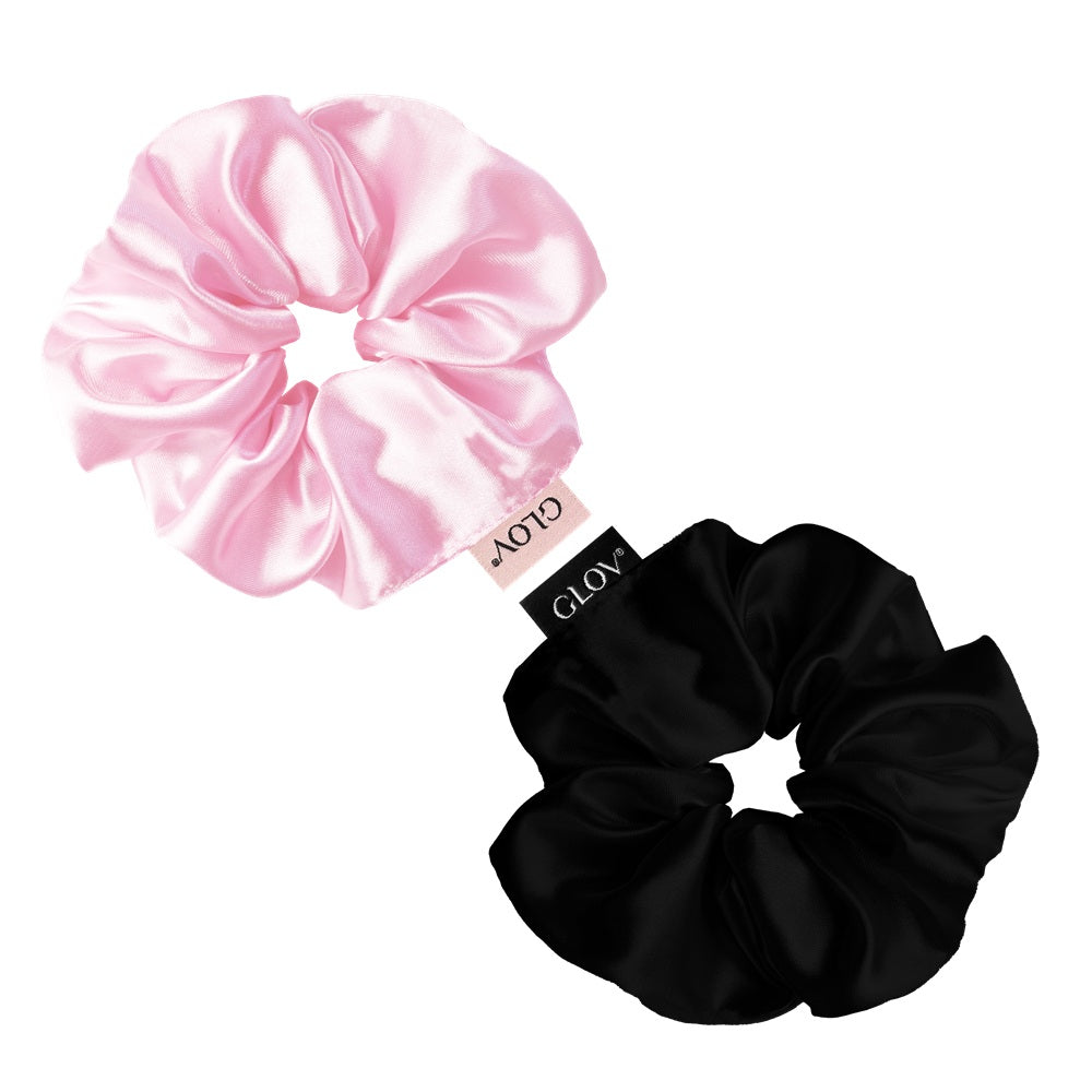Glov Satin Scrunchies satynowe gumki do włosów S Pink/Black 2szt