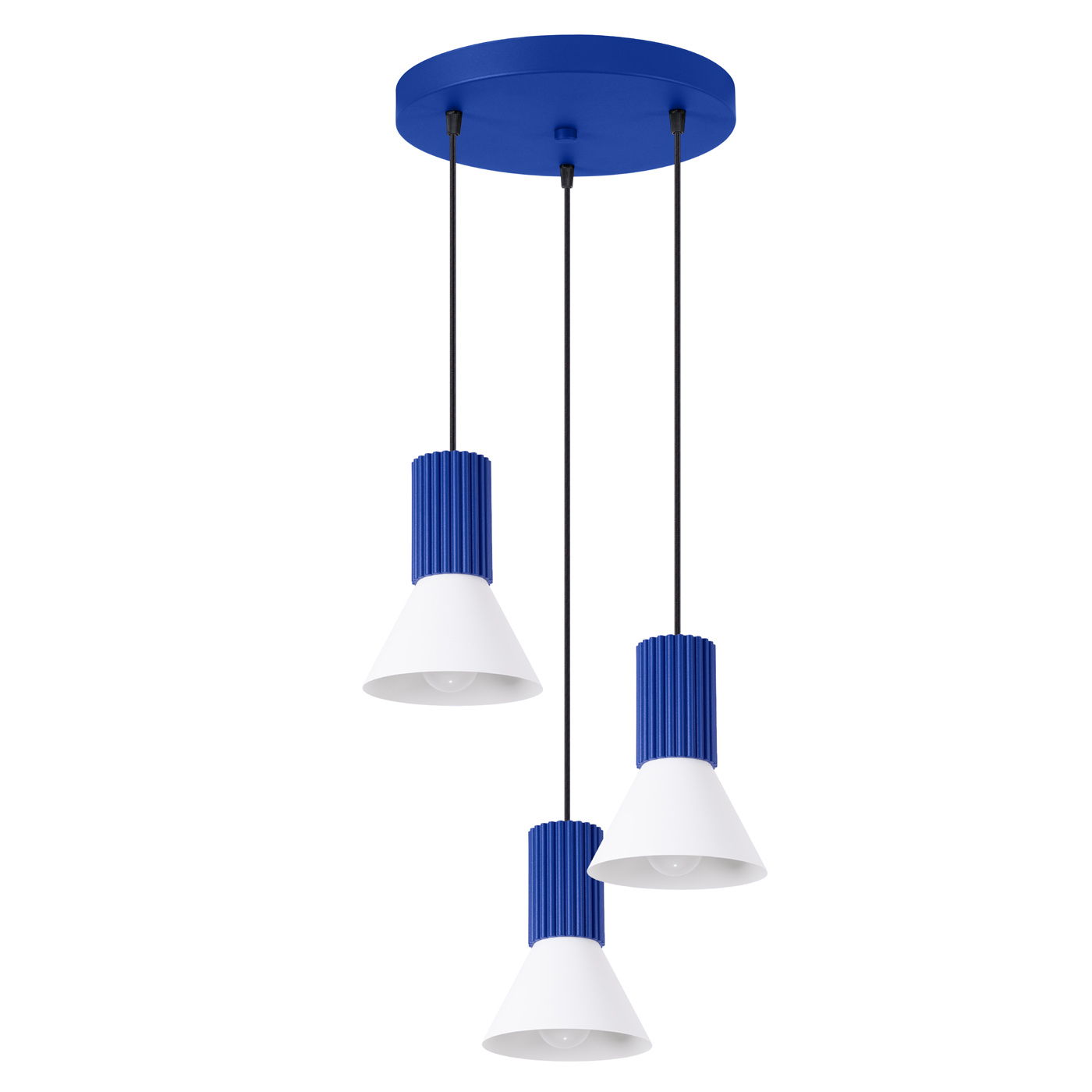 Lampa wisząca ESTRIA 3XE14 - czarny/ultramaryna