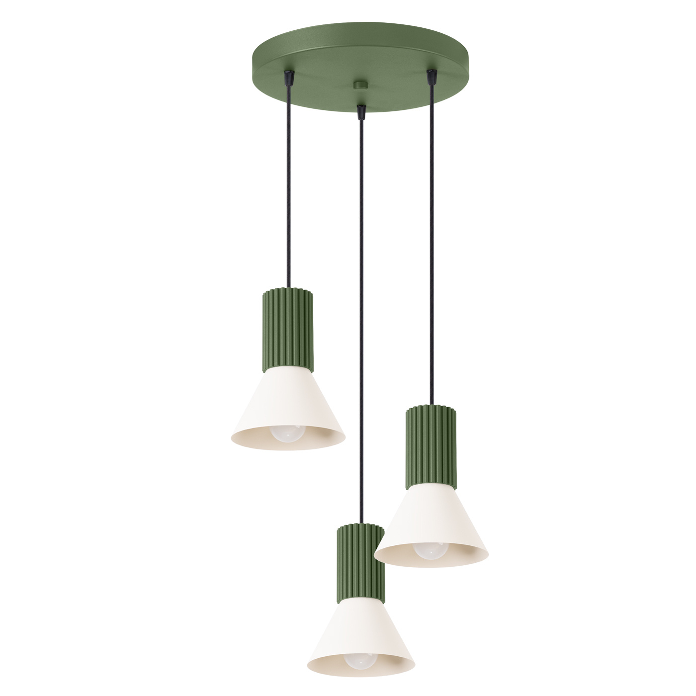 Lampa wisząca ESTRIA 3XE14 - czarny/oliwkowy