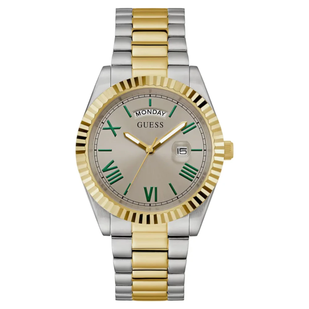 Guess Connoisseur zegarek męski złoto-srebrny z szarą tarczą GW0265G15