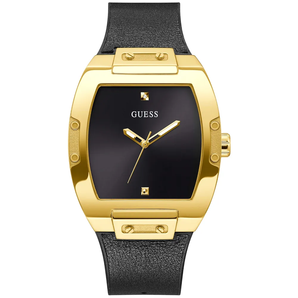 Guess Phoenix zegarek męski złoty z czarnym paskiem GW0386G3
